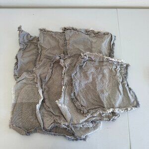 Linen Cloth Napkins | Frayed Edge Rustic Neutral | Set of 6
